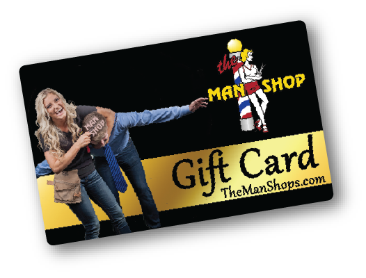 A mockup of the gift cards available for The Man Shops.