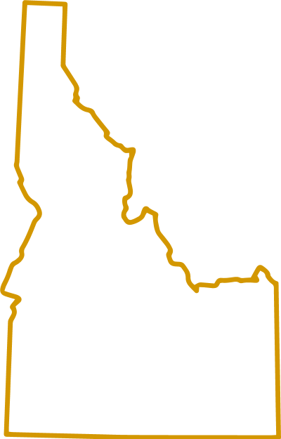 An outline of the state of Idaho.